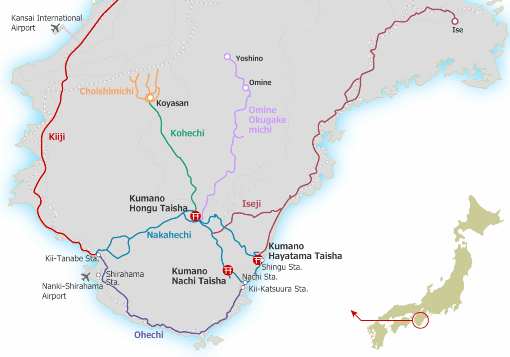 【日本熊野古道全攻略】經典路線、交通、住宿、行前準備與雙朝聖完整紀錄 10 map kumanokodo 1